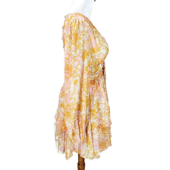 Sundae Muse Evelina Floral Ruffle Romantic Fairy Corset Feminine Blouson Sleeve - Picture 8 of 16